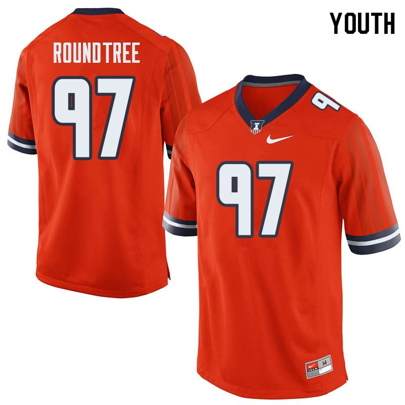Youth #97 Bobby Roundtree Illinois Fighting Illini College Football Jerseys Sale-Orange